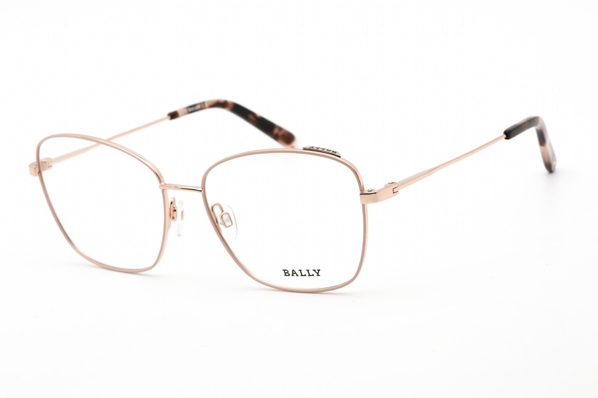 メガネ Bally BY5061D 028 Gold Frame Glasses Asian Fit Bally Eyeglasses Frame BY5061D 028 Luxury Square Gold Frame