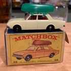 Authentic Mint 1962 Matchbox Lesney #45 Ford Corsair w/Boat in Original D Box