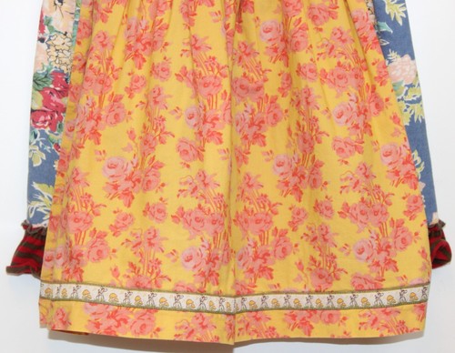 Matilda Jane Apron Dress Pants sz 4 Floral Plaid Ruffle Autumn Fall Roses Strap - Picture 7 of 14