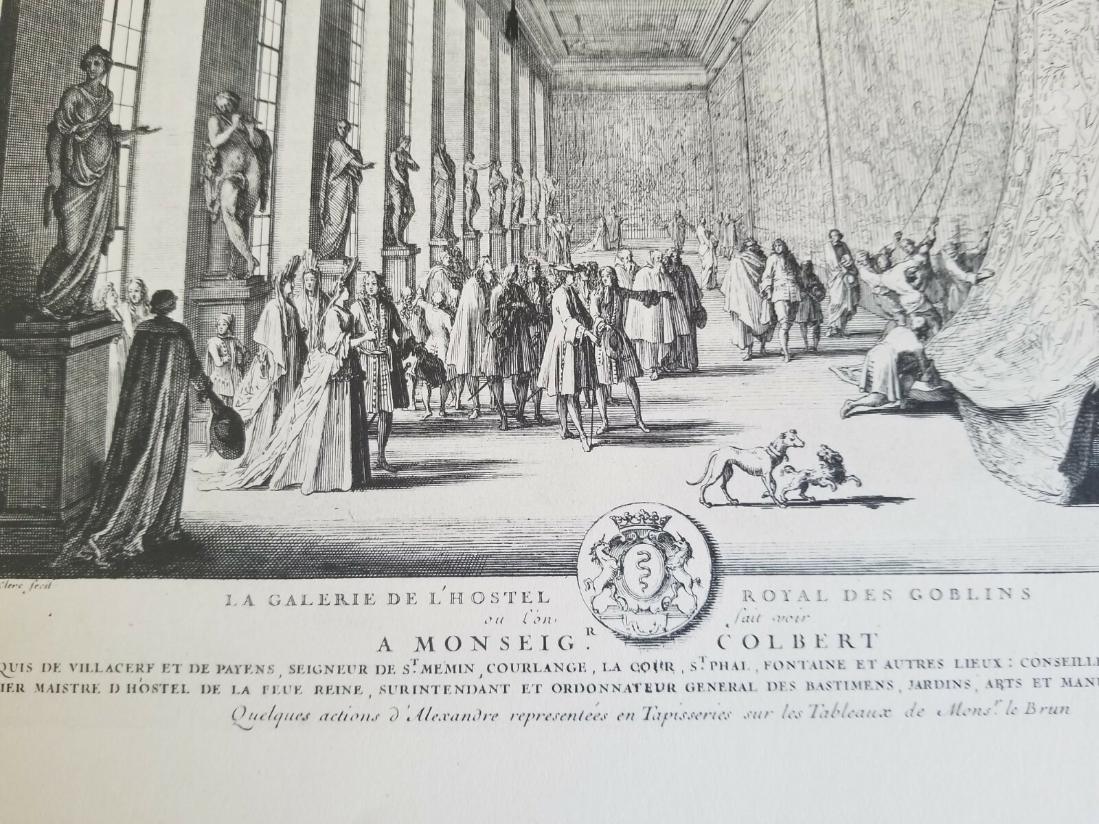 17.5" x 12.5" VTG ETCHING PRINT.3 ETCHINGS BY LE CLERC ON SINGLE SHEET