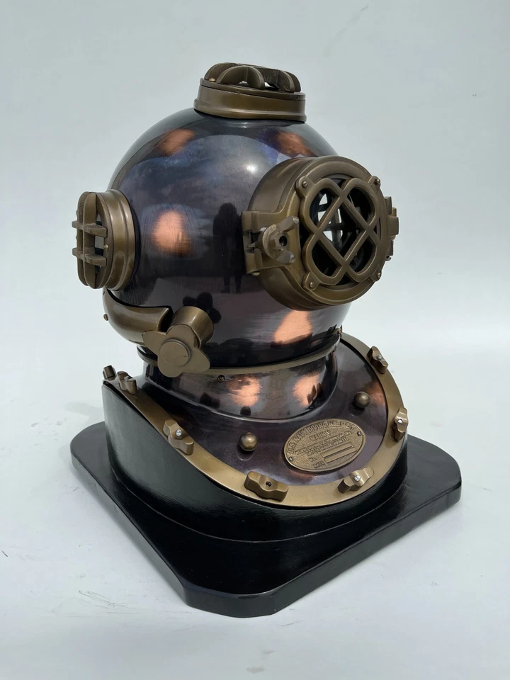 Commando Scuba Diving Helmet ~ Mark V 18" Inch Scuba Diving Helmet With Wooden B - Изображение 3 из 4