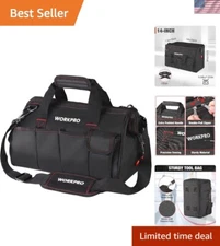 Ultimate 14-Inch Multi-Pocket Tool Bag with Adjustable Shoulder Strap - Black