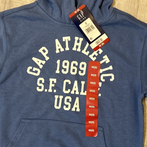 NWT Gap Unisex Kids Size M (8) Blue 1969 San Francisco Logo Hooded Sweatshirt - Picture 6 of 24