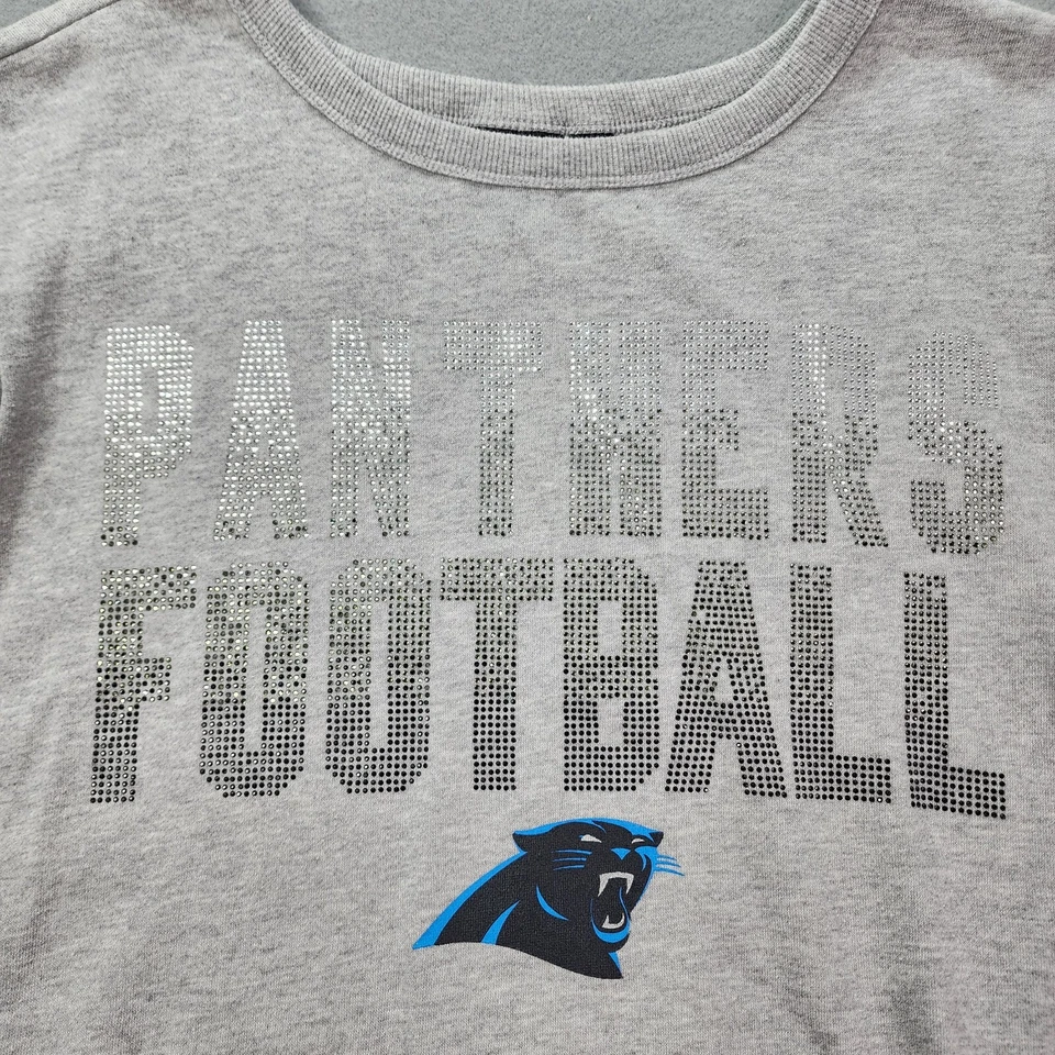 NFL Team Apparel Carolina Panthers Football Sweatshirt Women's Medium Gray - Изображение 3 из 4
