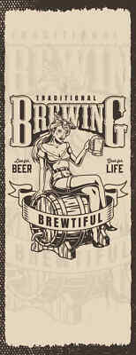 Blechschild 27x10 Traditional Brewing live for Beer Wand Deko Bar Kneipe Cafe Sa