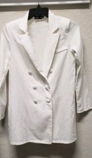White Lightweight Double Breasted Jacket - Size 4
