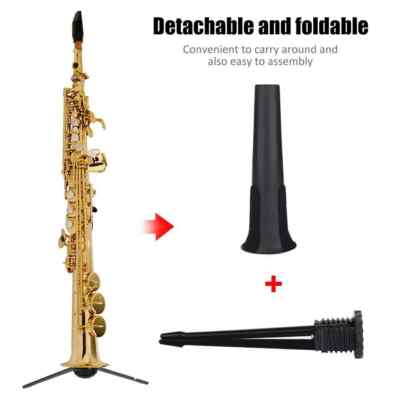 Soprano Saxophone Stand - Folding, Fit inside Bell, Compact, Black, USA Shipping