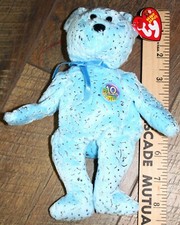 TY Beanie Baby - DECADE the Bear (Light Blue Version) (8.5 inch) - MWMTs plush