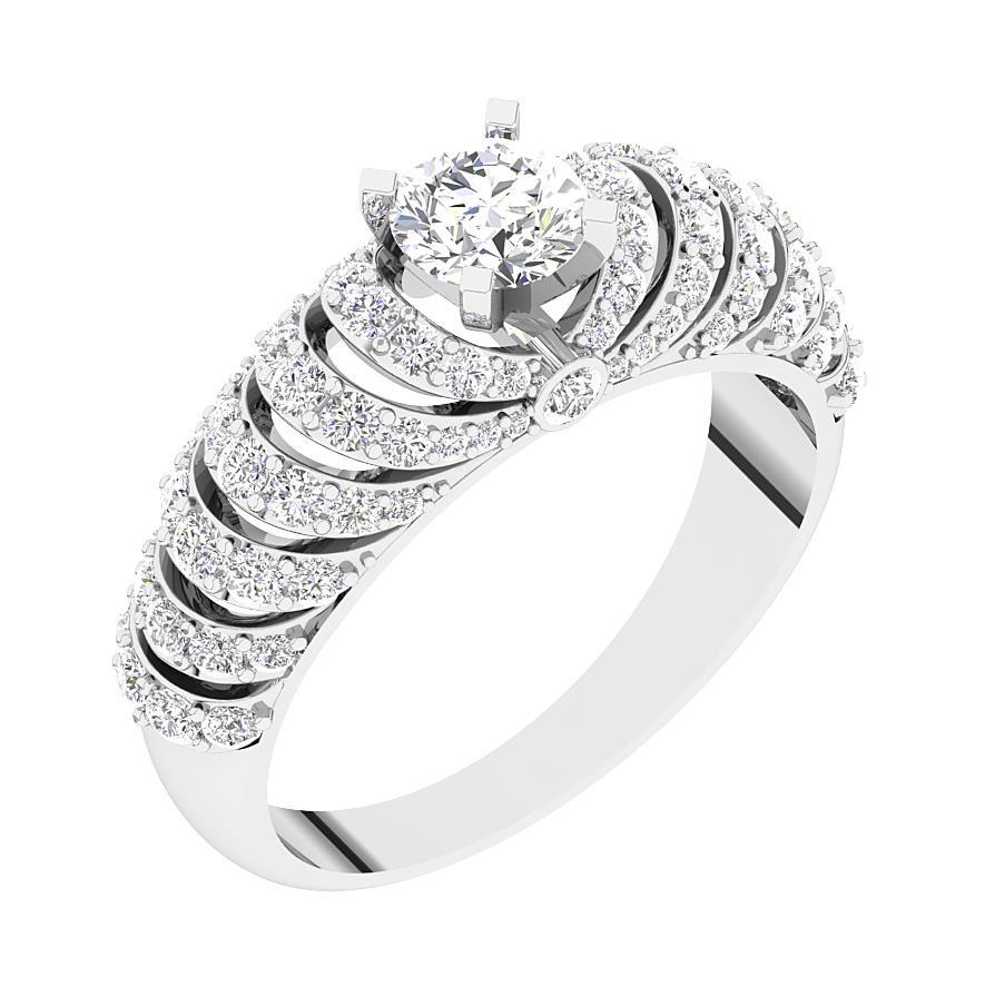 Round Diamond I1 G Designer Solitaire Anniversary Ring 14K