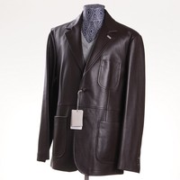 $6900 Brioni Chocolate Brown Nappa Calf Leather Blazer 40 R M (eu 50) Jacket on sale $6900 Brioni Chocolate Brown Nappa Calf Leather Blazer 40 R M (eu 50) Jacket on sale