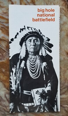 1978 Vintage Big Hole National Battlefield Flyer Pamphlet Map Nez Perce Indians