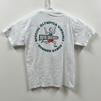 Vintage Special Olympics Shirt Mens Medium White Summer Games Jerzees