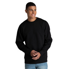 Fruit of the Loom Mens Sweatshirt Size M Black Crewneck Fleece Cotton Pullover