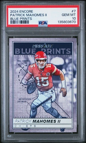 2024 Panini Encore Blue Prints Patrick Mahomes II #7 PSA 10