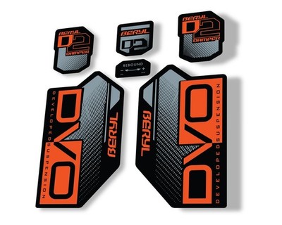 DVO Beryl D2 2019 Gabel Federung Aufkleber Factory Decal selbstklebend orange