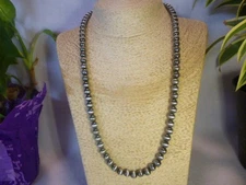 8mm Navajo Perals And Turquoise Native American Southwestern Necklace Jewelry