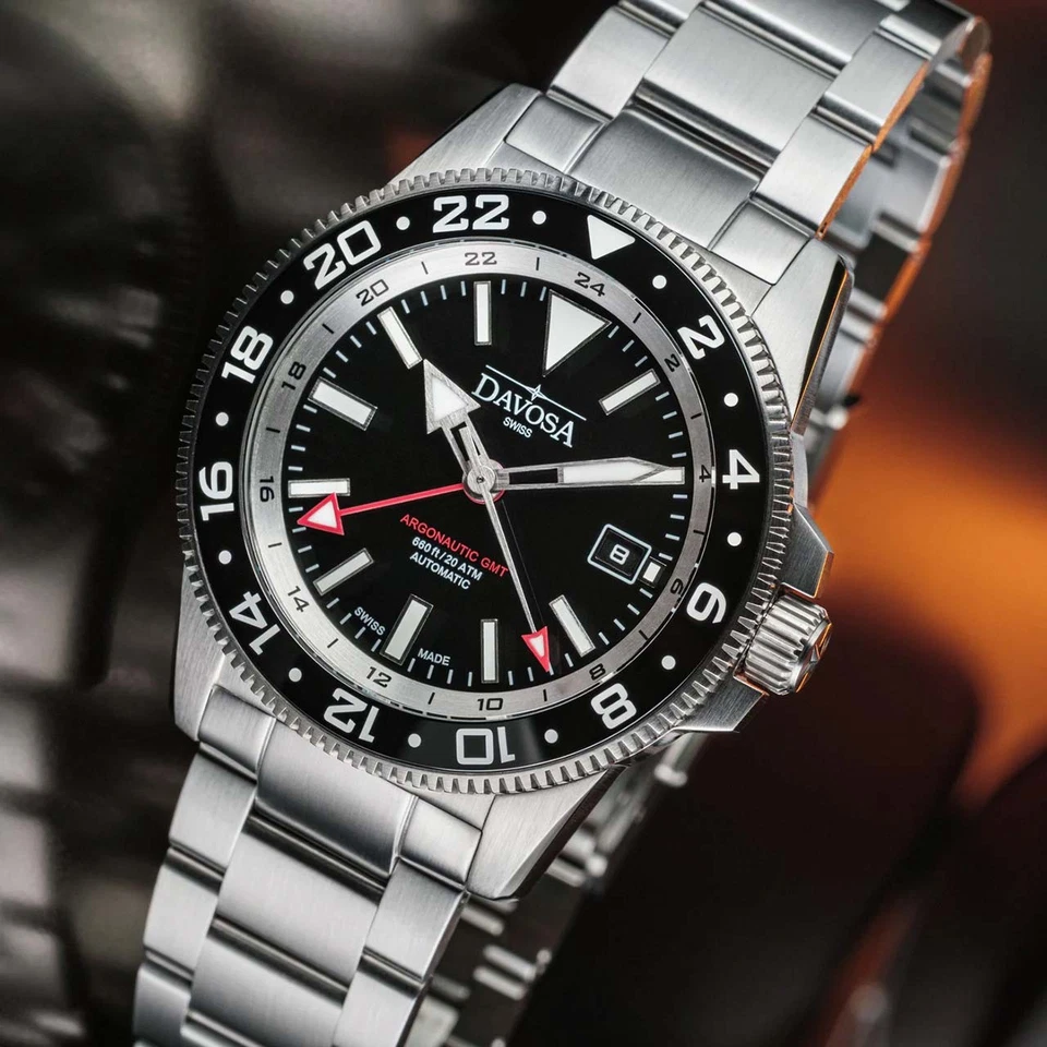 Davosa Argonautic World Traveller GMT 161.542.50 Automatic Schwarz Ø 41,5mm - Bild 2 von 2