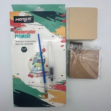 Watercolor Pigment Set 24 Colors 6ml with Brushes and Sketchbook New in Box