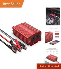 Intelligent 300W Pure Sine Wave Power Inverter - Safe Efficient Car Charger