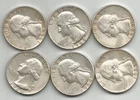 LOT OF 6 NICE SILVER WASHINGTON QUARTERS (1964) - $1.50 FACE VALUE - TAKE A L@@K