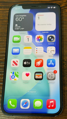 Unlocked Apple iPhone 12 64GB Black - 86% Batt - Face ID Issue - READ