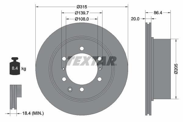2X Textar 92146703 Bremsscheibe FüR Hyundai-image