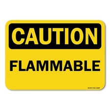 Flammable ANSI OSHA ANSI Caution Sign Metal Plastic Decal