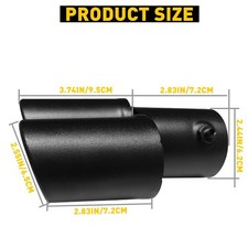 Auxito 2 Black Rear Dual Exhaust Pipe Tail Muffler Tip Stainless Steel Universal Auxito 2 Black Rear Dual Exhaust Pipe Tail Muffler Tip Stainless Steel Universal