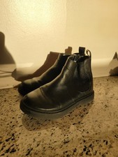 Cat  Jack Girls Black Chelsea Ankle Boot Size 1 With Zipper