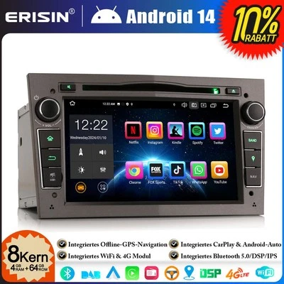 Android 14.0 64GO Autoradio Opel Zafira Astra Vectra Corsa Signum CarPlay BT 5.0 - Photo 1/4