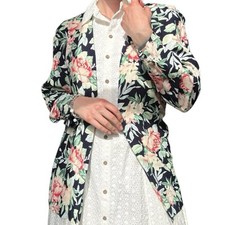 Floral print vintage blazer jacket with a lightweight feel