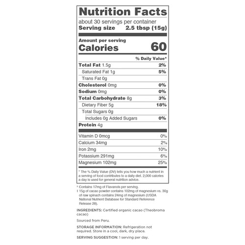 Navitas Organics Bio Kakaopulver 16 oz 454 g B Corp, BPA-frei, Fair Trade, - Bild 3 von 3