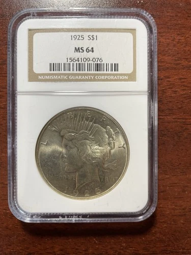 1925 Peace Silver Dollar MS 64 NGC
