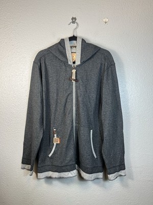 TFG Creative Garments Grey Full Zip Hoodie Size L Toggle Neck TKN22103 Contrast