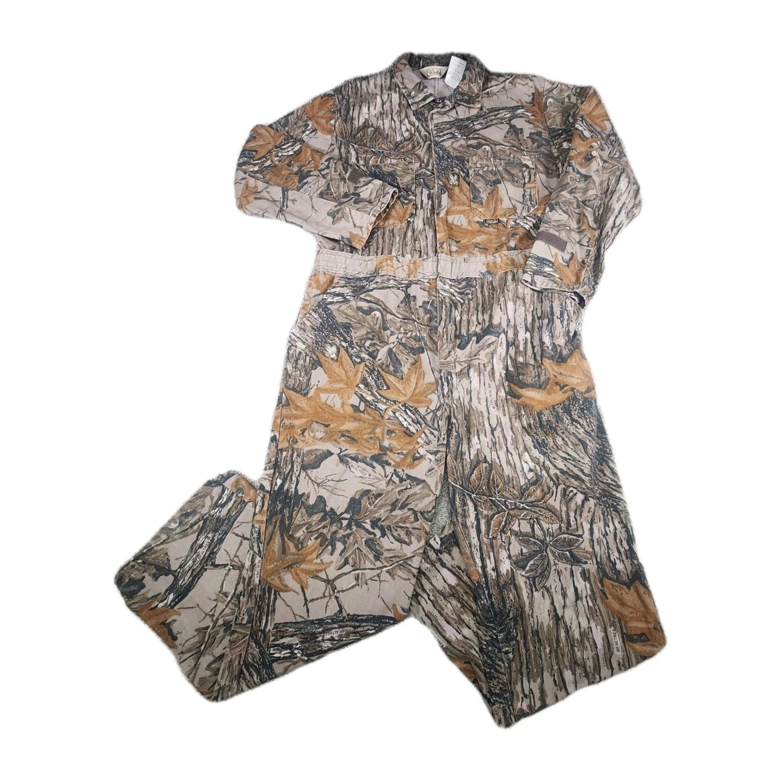 Vintage Walls Camo Coveralls Mens Large RealTree Hunting Outdoors Workwear