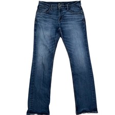 BKE Jake Jeans Mens 34W 34L Medium Blue Whisker Straight Leg Stretch Denim