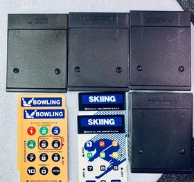 INTELLIVISION GAME LOT OF 4 -NFL/NHL/BOWLING + 2 OVERLAYS,SKIING +2 OVERLAYS