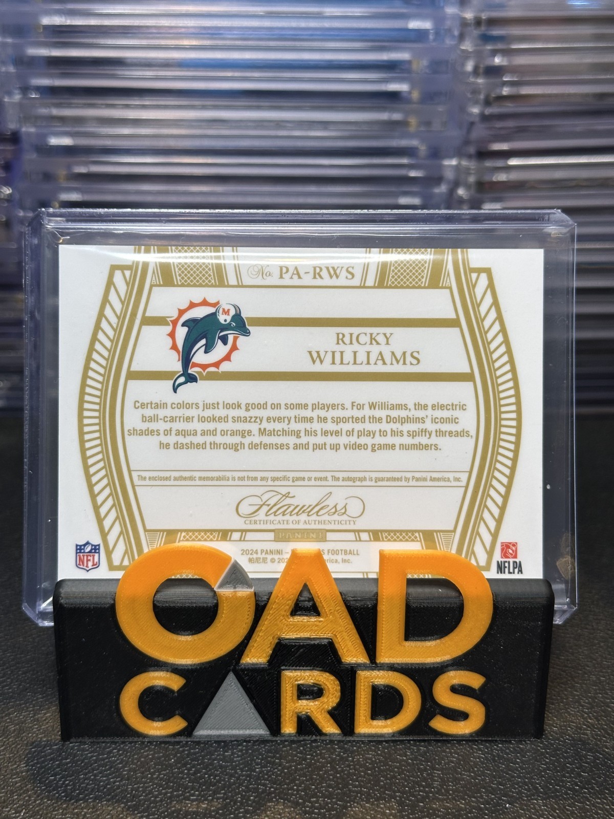 2024 Panini Flawless Ricky Williams #PA-RWS Patch Auto /15 view 5