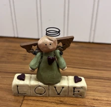 Blossom Bucket Suzi Skoglund Angel LOVE Figural Block Vintage 2003