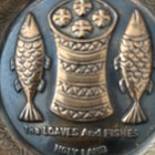 The Loaves and Fishes Holy land Copper Plate Israel 5” Round Perfect Condition — photo 5