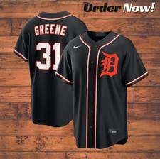 Riley Greene #31 Tigers Fashion Black Out 2026 100% Stitched Jersey ALL SIZES