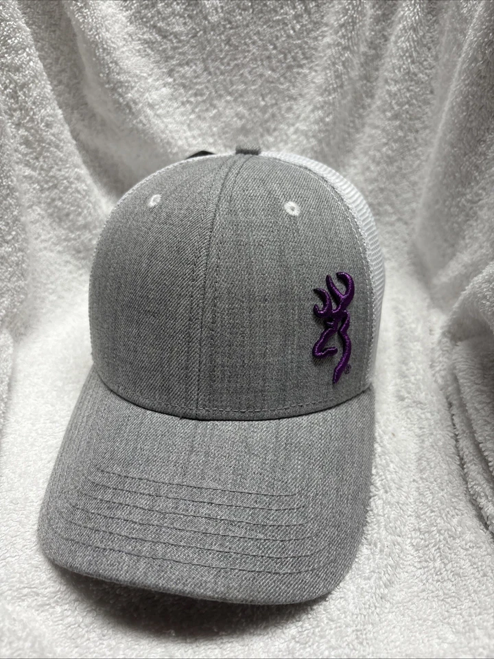 NWT Browning Nadia Baseball Cap Gray/White Hook & Loop Closure Adjustable Logo - Image 2 of 4
