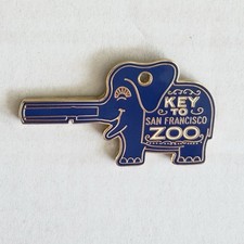 San Francisco Zoo Key Enamel Pin Button Badge Elephant