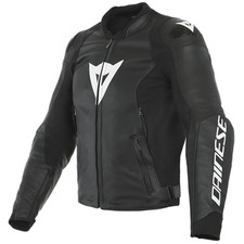 Giacca da moto in pelle Dainese Sport Pro nero bianco