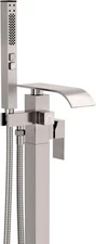 BESy Tub Filler Freestanding Bathtub Faucet Brushed Nickel Floor Mount **NEW
