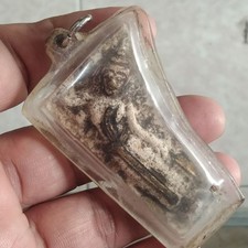 Antique Thai Reclining Buddha Amulet Wat Sam Pluem Rare Sacred Clay Success No.2