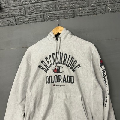 Champion Reverse Weave Breckenridge Colorado Hoodie Gray Mens Medium
