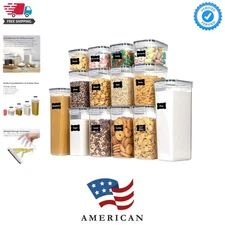 Versatile 14 PCS Airtight Food Canisters - Keep Your Pantry Fresh and Organized