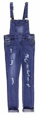 Teen G's Girls Medium Blue Denim Overall With Adjustable Shoulder Size 4 5 6
