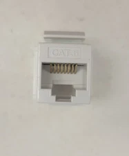 Cat6 *White* Keystone Jack -- 110 Punchdown -- Network Connector